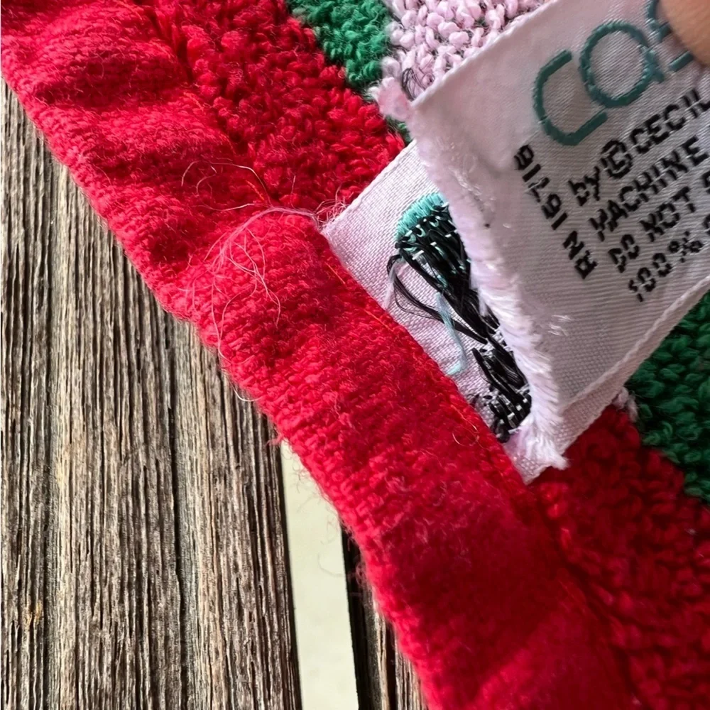 VTG Casa Fina by Saydah Christmas Holiday Hand Towels Santa Poinsettia Korea